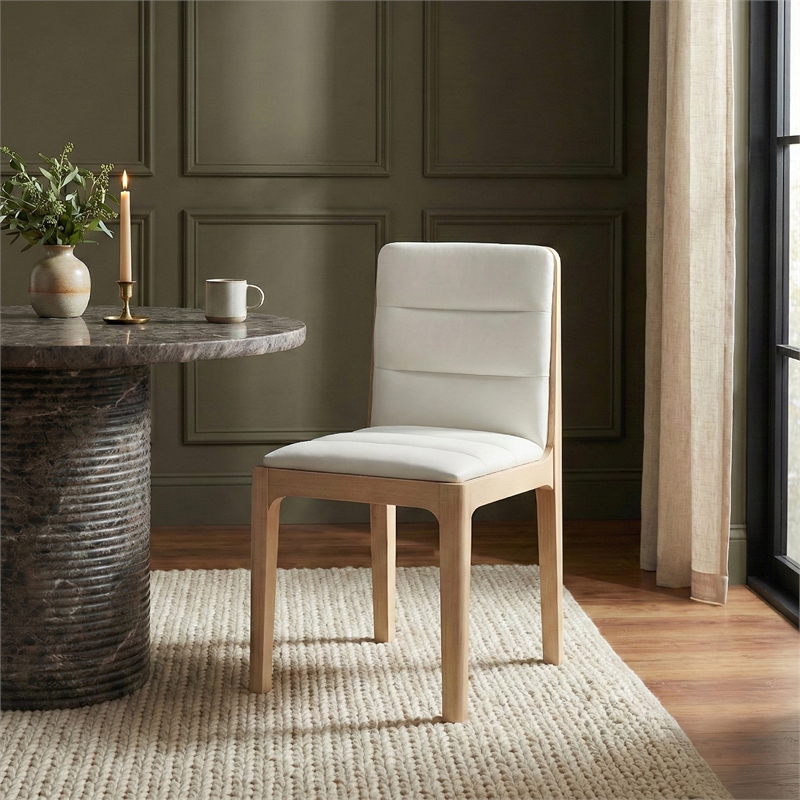 Meridian Furniture Ellis Cream Vegan Leather Dining Chair (Set of 2)