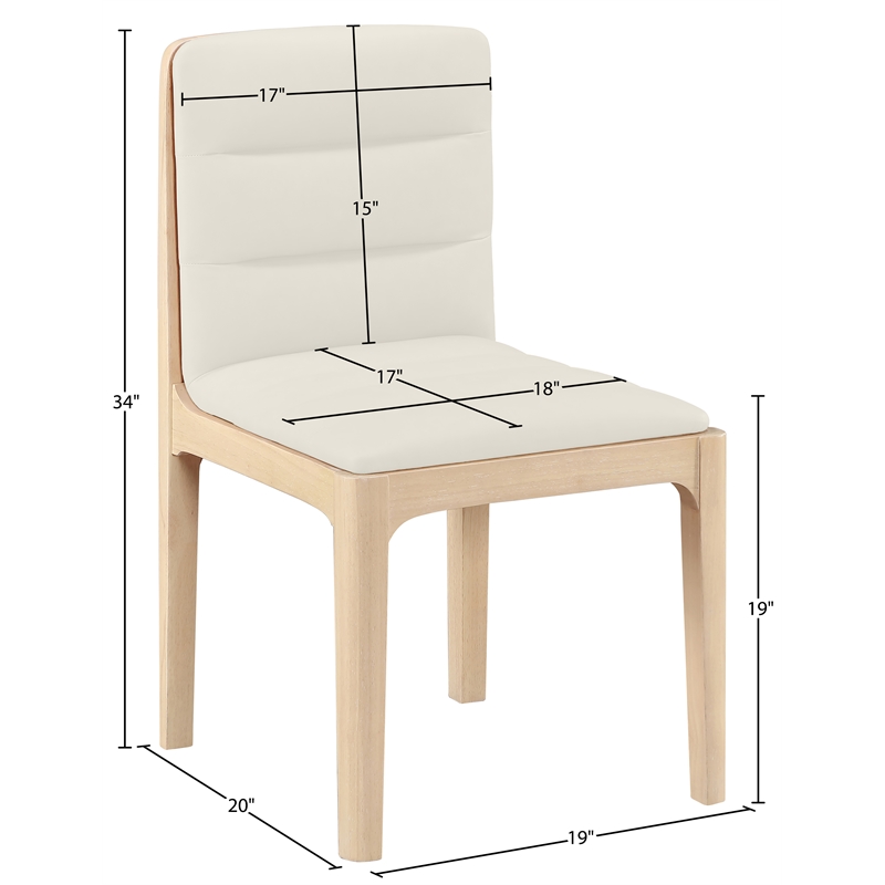 Meridian Furniture Ellis Cream Vegan Leather Dining Chair (Set of 2)