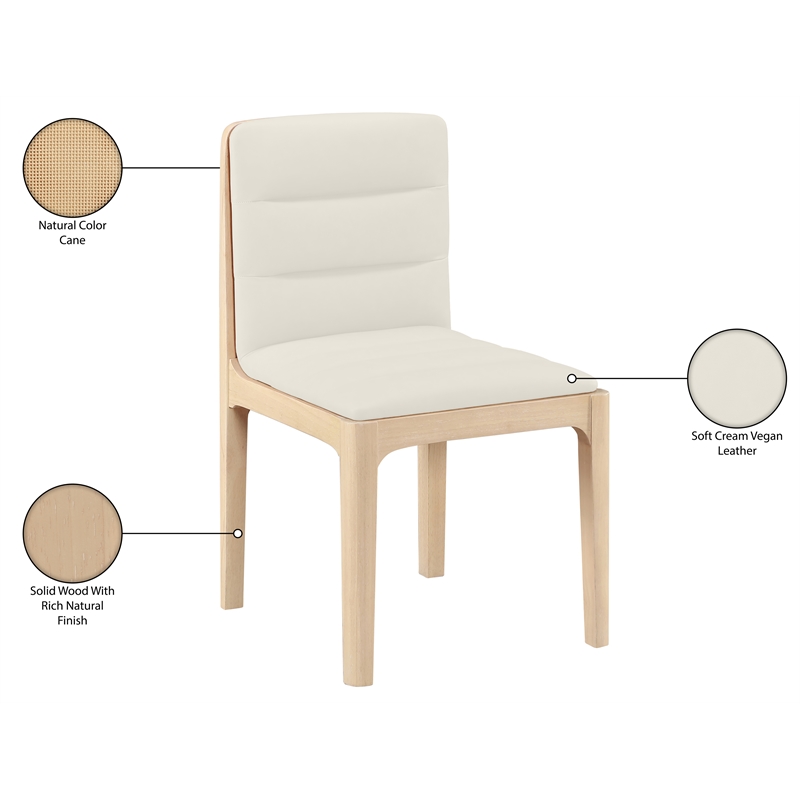 Meridian Furniture Ellis Cream Vegan Leather Dining Chair (Set of 2)