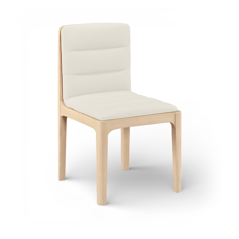 Meridian Furniture Ellis Cream Vegan Leather Dining Chair (Set of 2)