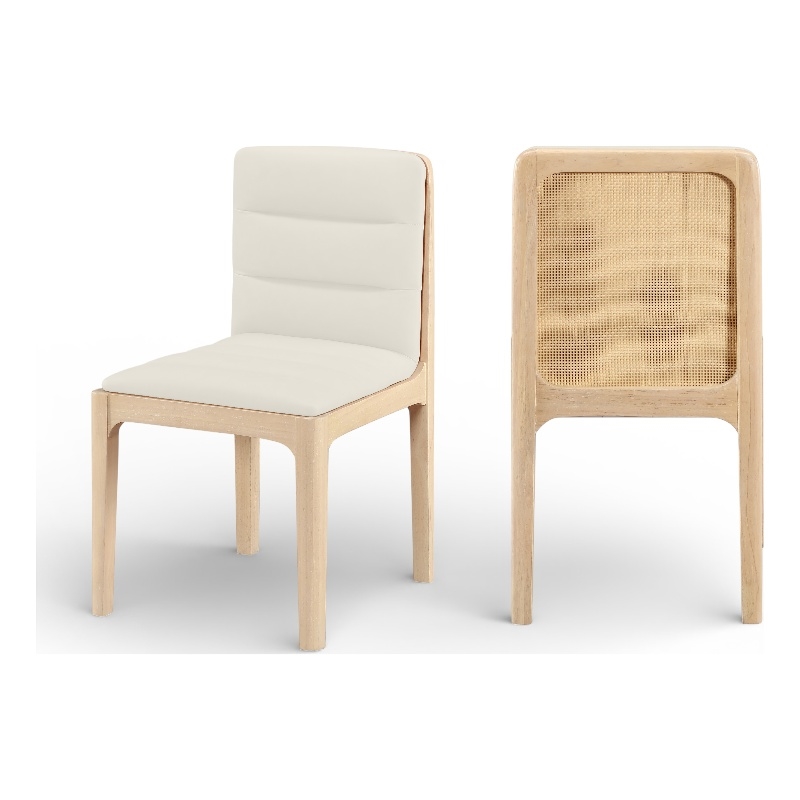 Meridian Furniture Ellis Cream Vegan Leather Dining Chair (Set of 2)