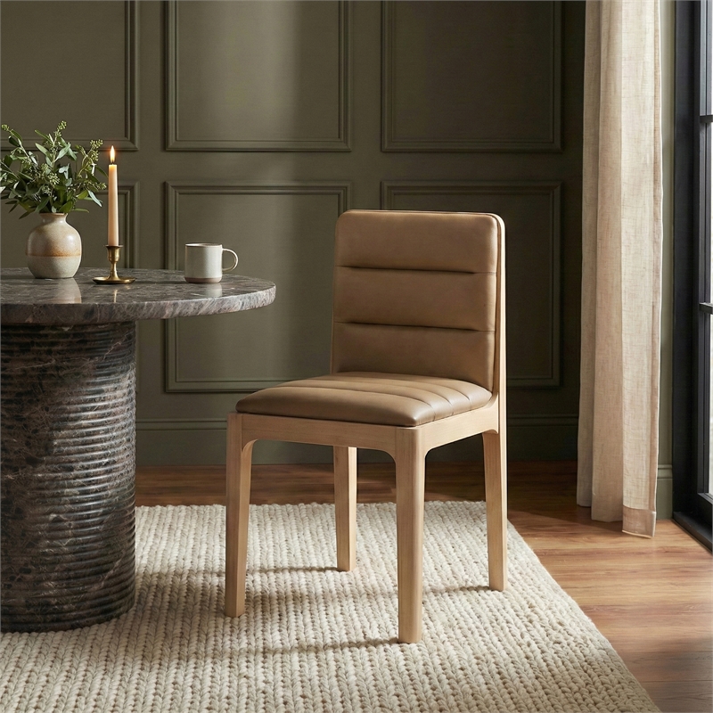 Meridian Furniture Ellis Tan Vegan Leather Dining Chair (Set of 2)