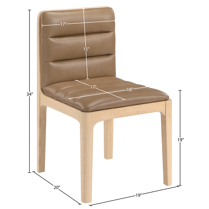 Meridian Furniture Ellis Tan Vegan Leather Dining Chair (Set of 2)