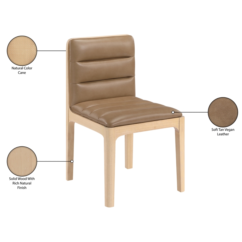 Meridian Furniture Ellis Tan Vegan Leather Dining Chair (Set of 2)
