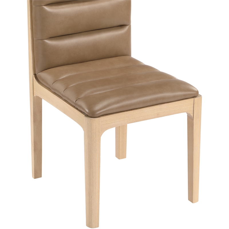 Meridian Furniture Ellis Tan Vegan Leather Dining Chair (Set of 2)
