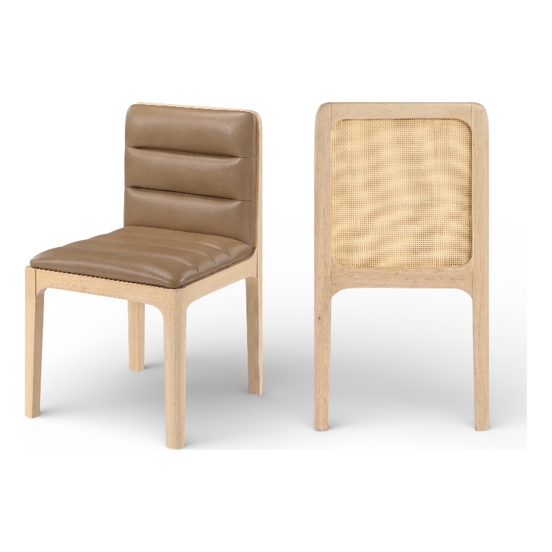 Meridian Furniture Ellis Tan Vegan Leather Dining Chair (Set of 2)