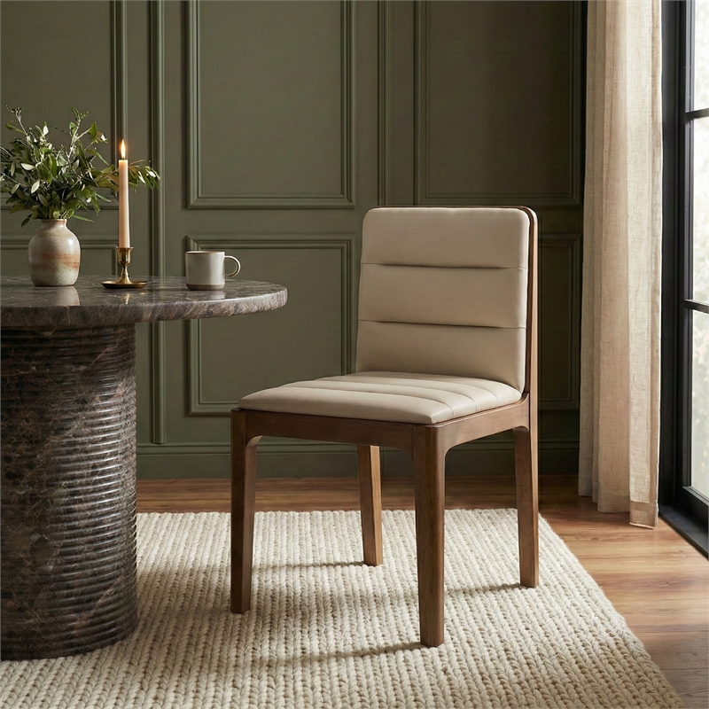 Meridian Furniture Ellis Beige Vegan Leather Dining Chair (Set of 2)