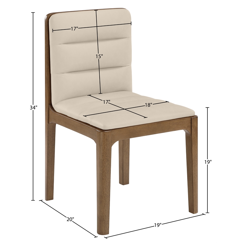 Meridian Furniture Ellis Beige Vegan Leather Dining Chair (Set of 2)