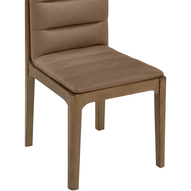 Meridian Furniture Ellis Brown Vegan Leather Dining Chair (Set of 2)
