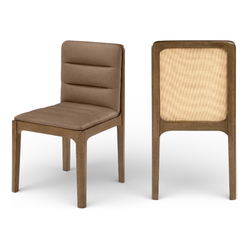 Meridian Furniture Ellis Brown Vegan Leather Dining Chair (Set of 2)