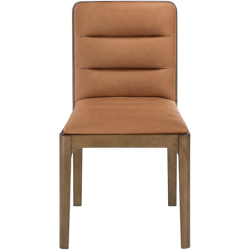 Meridian Furniture Ellis Cognac Vegan Leather Dining Chair (Set of 2)