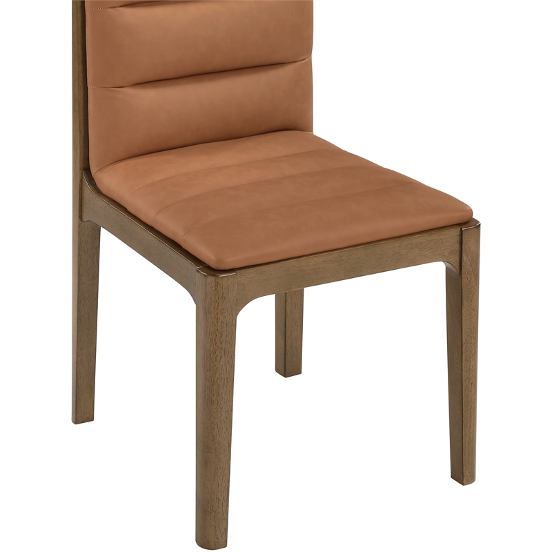 Meridian Furniture Ellis Cognac Vegan Leather Dining Chair (Set of 2)