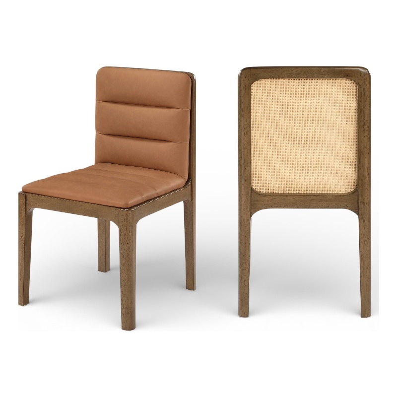 Meridian Furniture Ellis Cognac Vegan Leather Dining Chair (Set of 2)