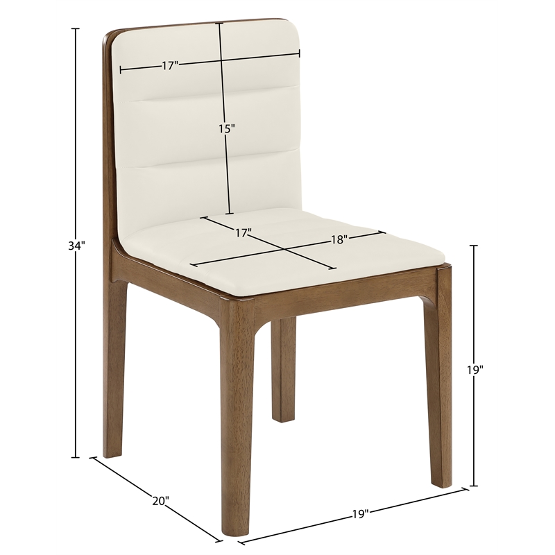 Meridian Furniture Ellis Cream Vegan Leather Dining Chair (Set of 2)