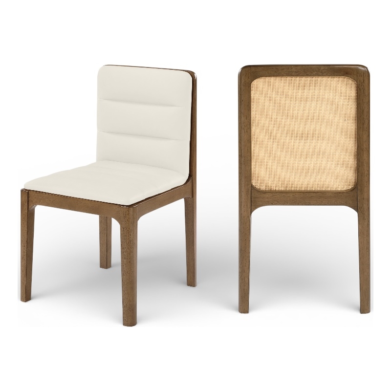 Meridian Furniture Ellis Cream Vegan Leather Dining Chair (Set of 2)