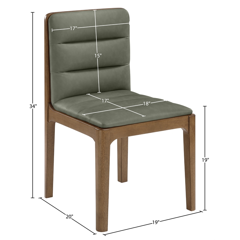 Meridian Furniture Ellis Green Vegan Leather Dining Chair (Set of 2)