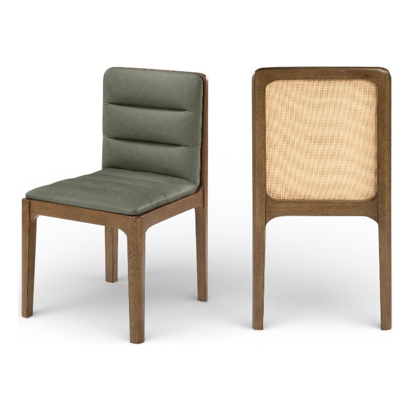 Meridian Furniture Ellis Green Vegan Leather Dining Chair (Set of 2)