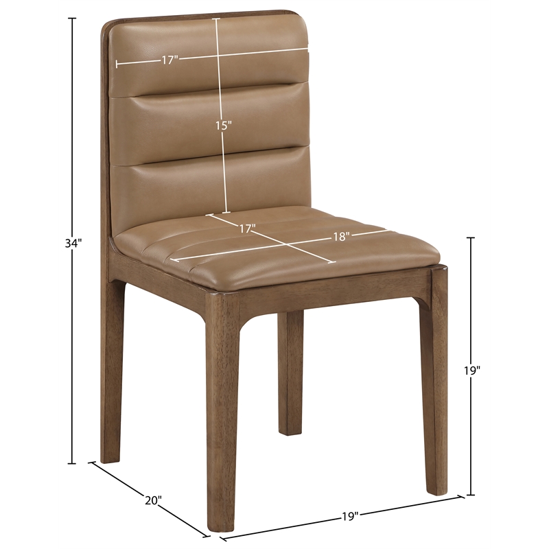 Meridian Furniture Ellis Tan Vegan Leather Dining Chair (Set of 2)