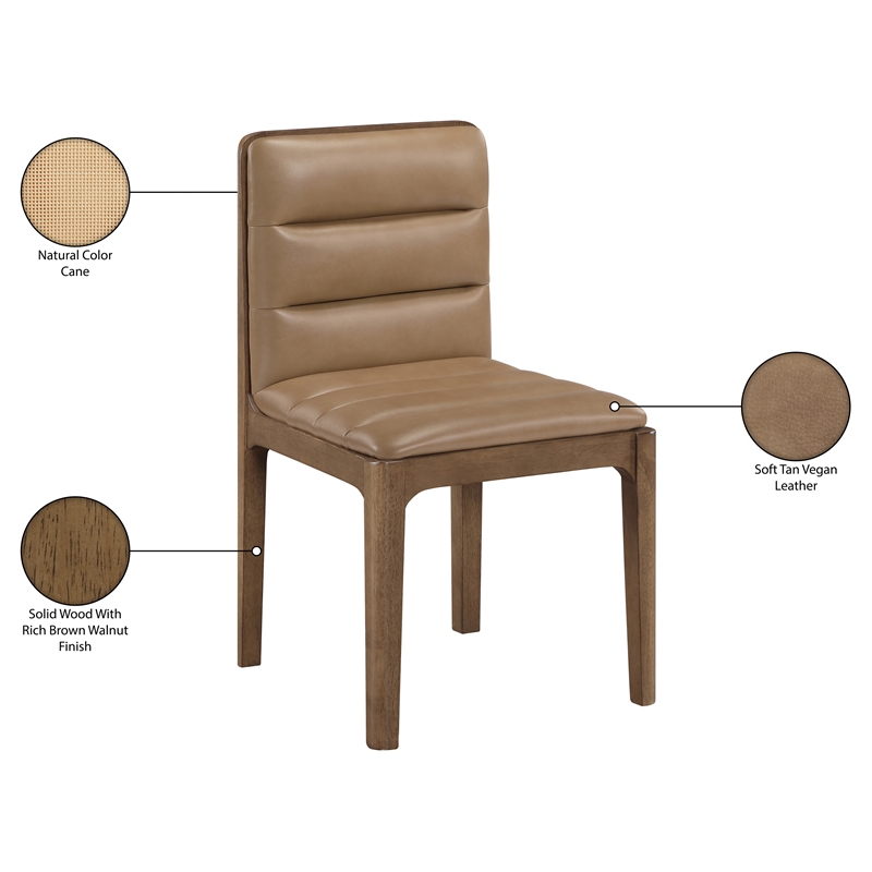 Meridian Furniture Ellis Tan Vegan Leather Dining Chair (Set of 2)