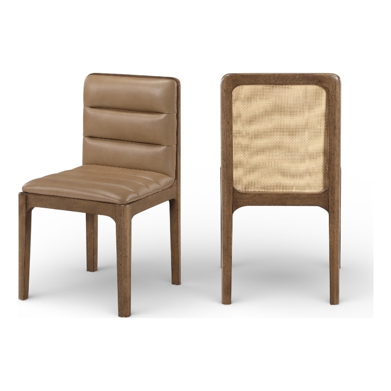 Meridian Furniture Ellis Tan Vegan Leather Dining Chair (Set of 2)