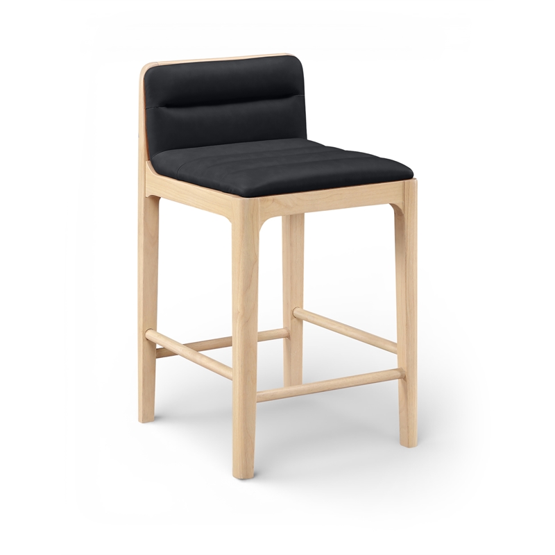 Meridian Furniture Ellis Black Vegan Leather Counter Stool (Set of 2)