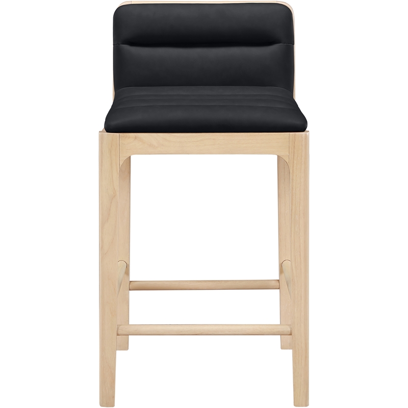 Meridian Furniture Ellis Black Vegan Leather Counter Stool (Set of 2)