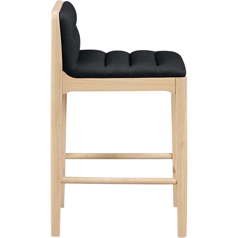 Meridian Furniture Ellis Black Vegan Leather Counter Stool (Set of 2)