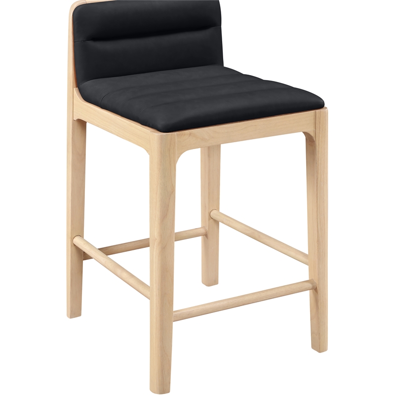 Meridian Furniture Ellis Black Vegan Leather Counter Stool (Set of 2)