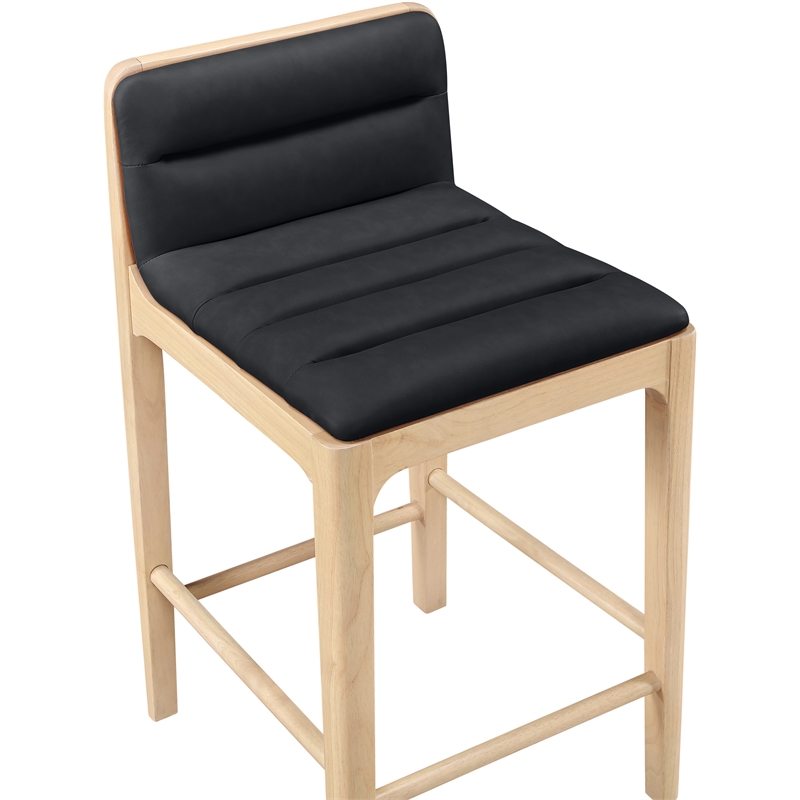 Meridian Furniture Ellis Black Vegan Leather Counter Stool (Set of 2)