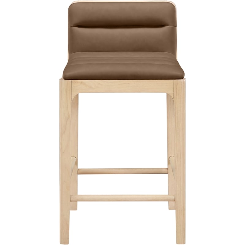 Meridian Furniture Ellis Brown Vegan Leather Counter Stool (Set of 2)