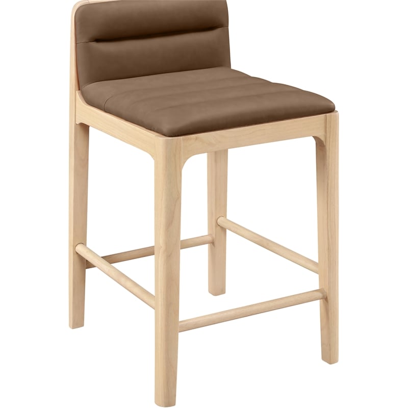 Meridian Furniture Ellis Brown Vegan Leather Counter Stool (Set of 2)