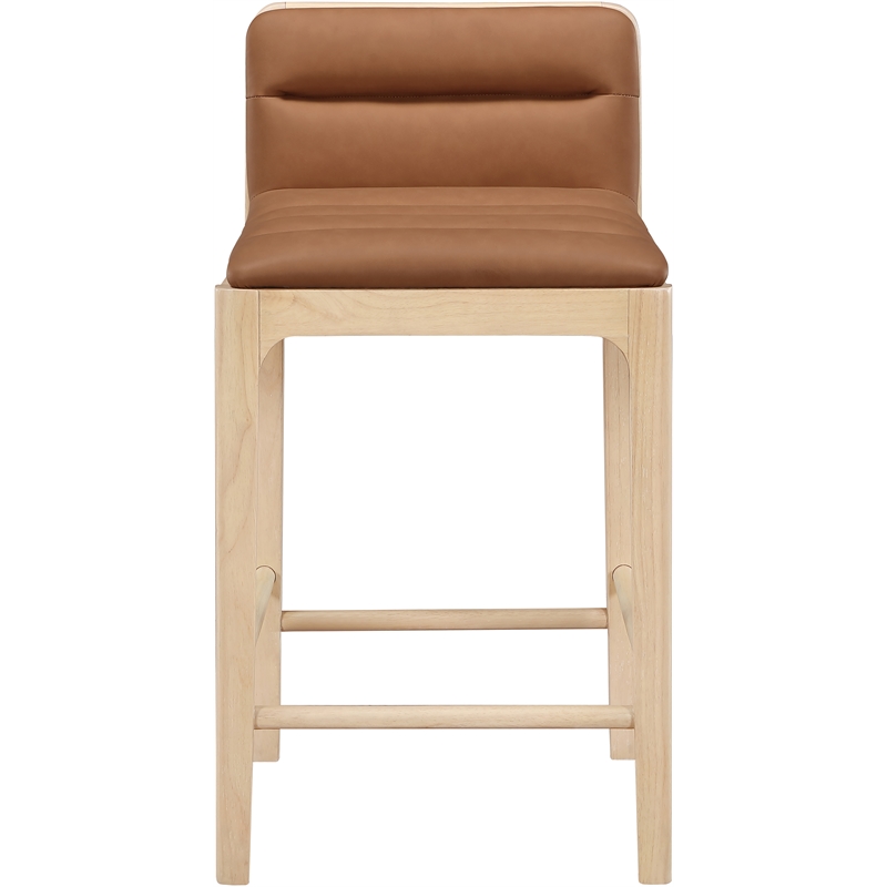Meridian Furniture Ellis Cognac Vegan Leather Counter Stool (Set of 2)