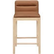 Meridian Furniture Ellis Cognac Vegan Leather Counter Stool (Set of 2)