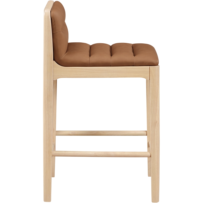 Meridian Furniture Ellis Cognac Vegan Leather Counter Stool (Set of 2)