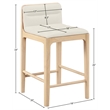 Meridian Furniture Ellis Cream Vegan Leather Counter Stool (Set of 2)