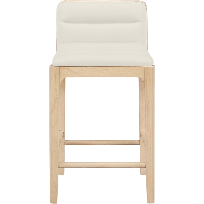 Meridian Furniture Ellis Cream Vegan Leather Counter Stool (Set of 2)