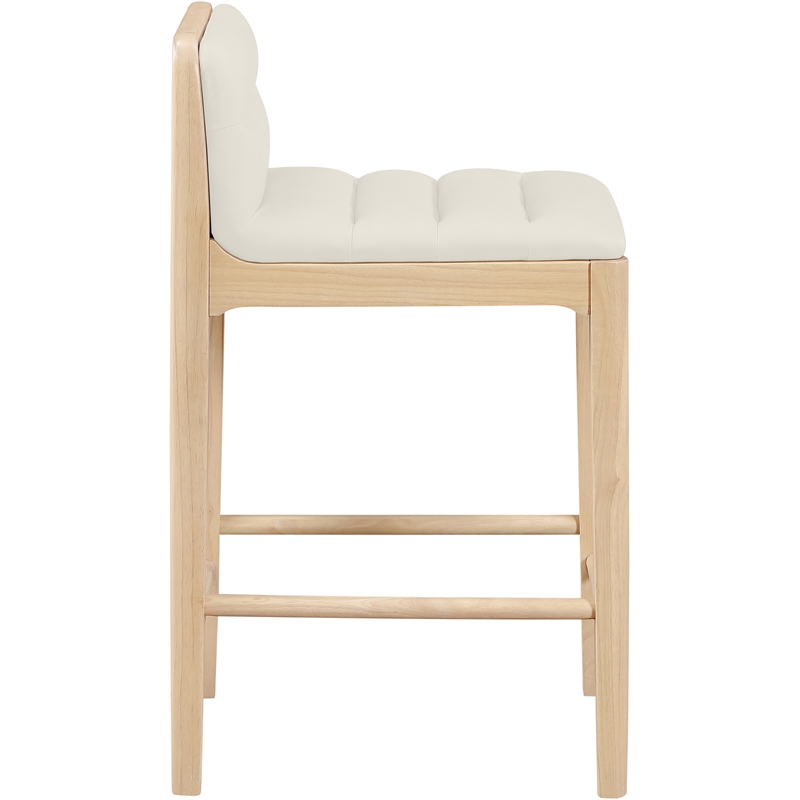 Meridian Furniture Ellis Cream Vegan Leather Counter Stool (Set of 2)