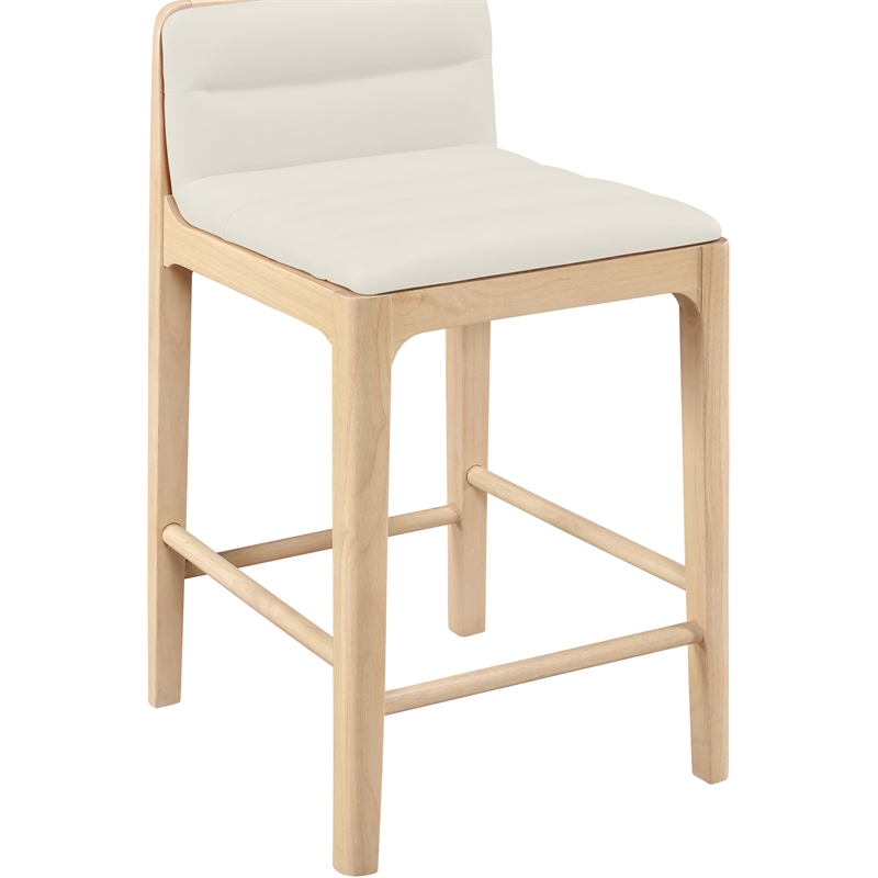 Meridian Furniture Ellis Cream Vegan Leather Counter Stool (Set of 2)