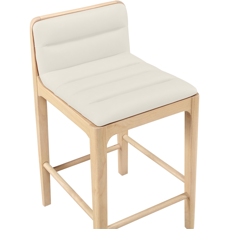 Meridian Furniture Ellis Cream Vegan Leather Counter Stool (Set of 2)