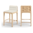 Meridian Furniture Ellis Cream Vegan Leather Counter Stool (Set of 2)