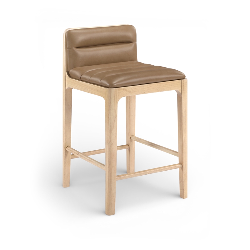 Meridian Furniture Ellis Tan Vegan Leather Counter Stool (Set of 2)