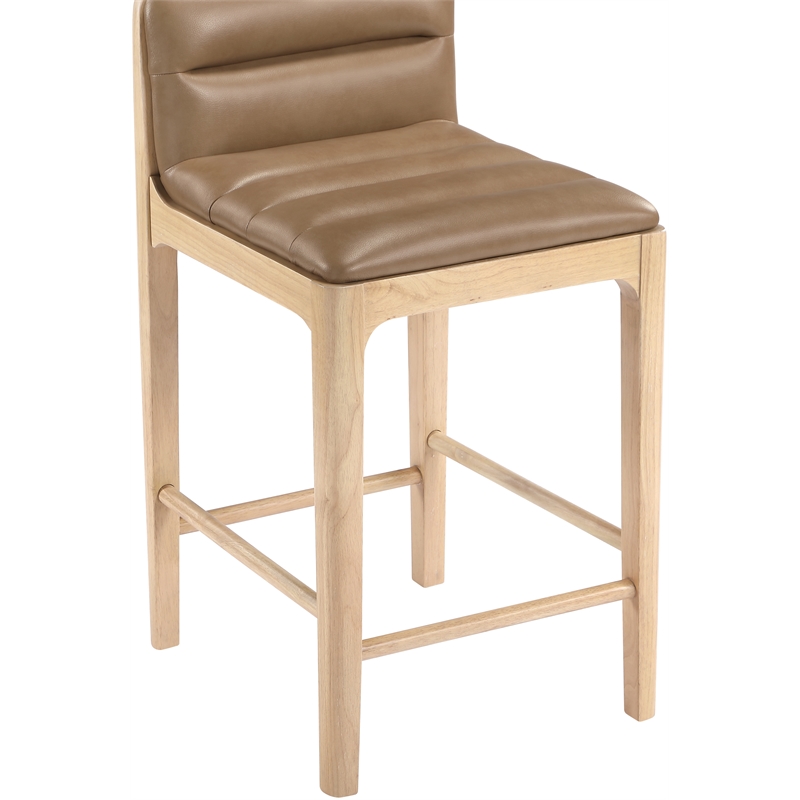 Meridian Furniture Ellis Tan Vegan Leather Counter Stool (Set of 2)