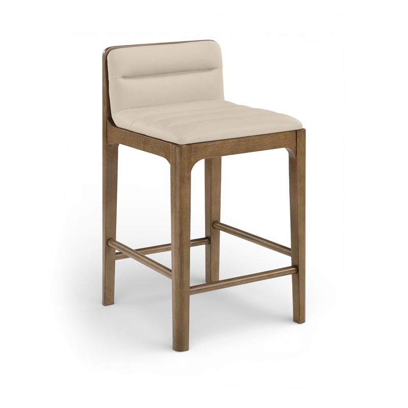 Meridian Furniture Ellis Beige Vegan Leather Counter Stool (Set of 2)