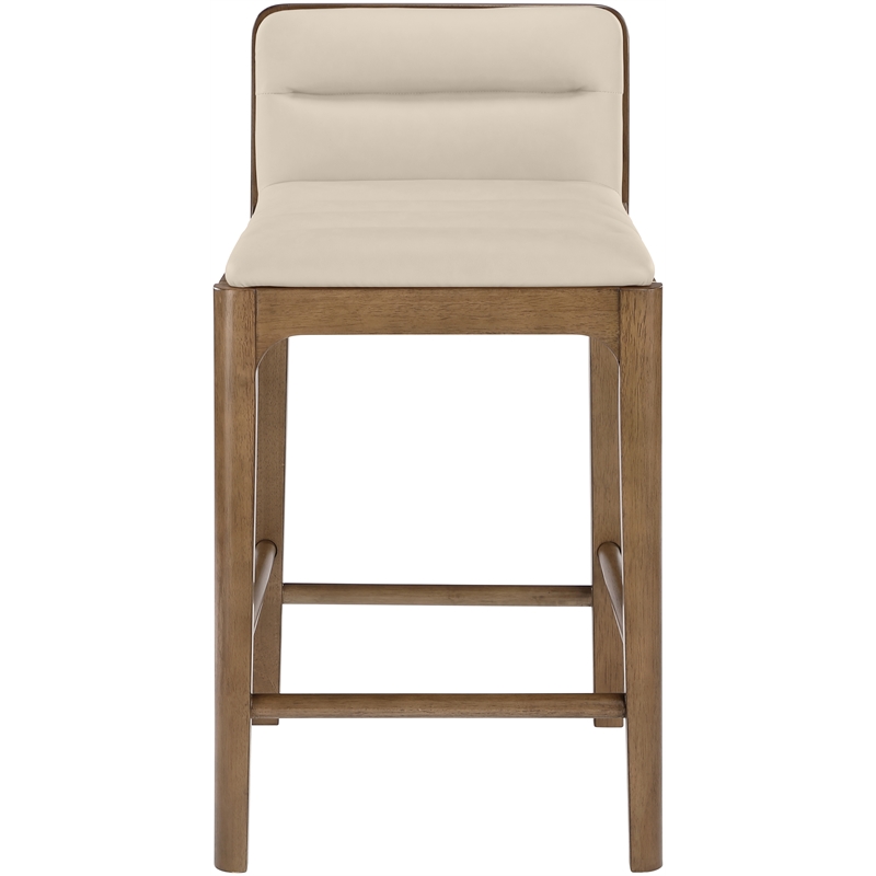 Meridian Furniture Ellis Beige Vegan Leather Counter Stool (Set of 2)