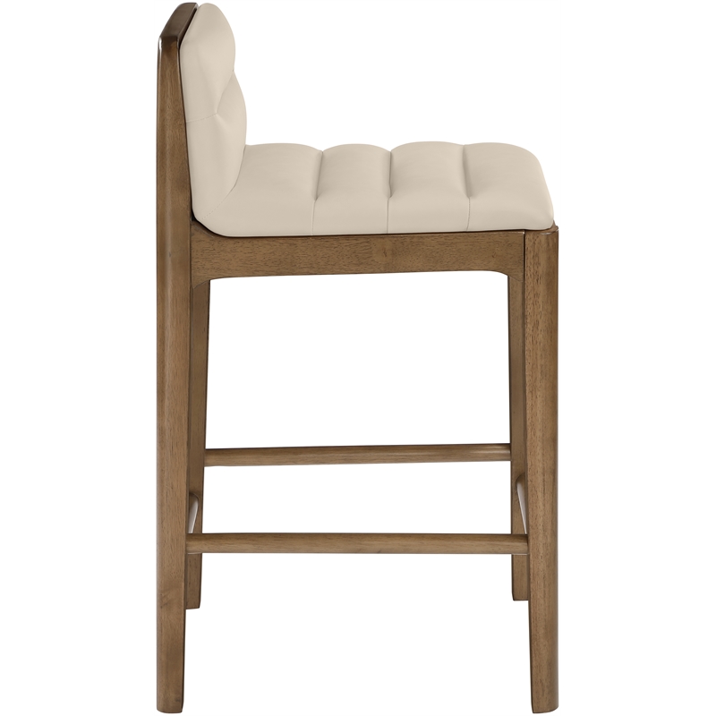 Meridian Furniture Ellis Beige Vegan Leather Counter Stool (Set of 2)