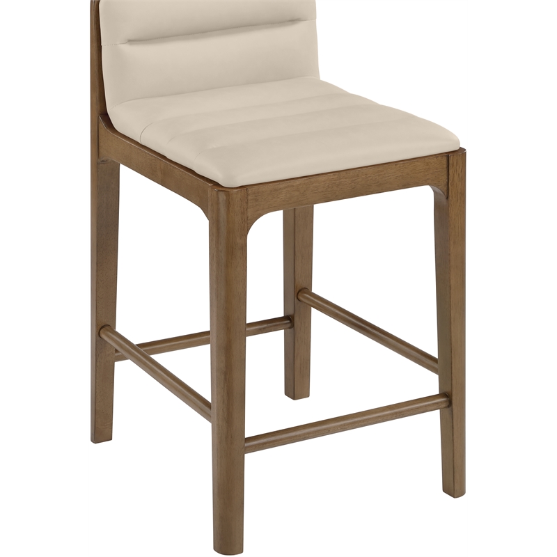 Meridian Furniture Ellis Beige Vegan Leather Counter Stool (Set of 2)