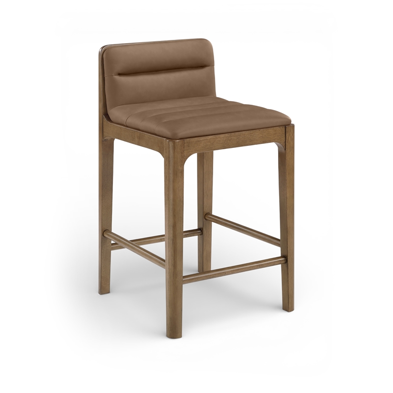 Meridian Furniture Ellis Brown Vegan Leather Counter Stool (Set of 2)