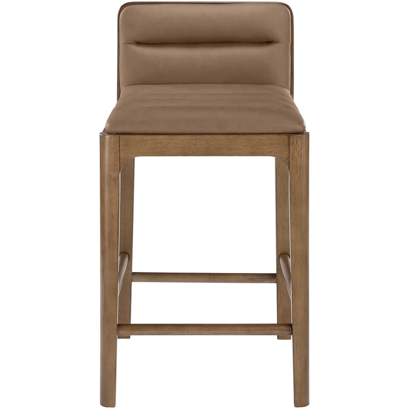 Meridian Furniture Ellis Brown Vegan Leather Counter Stool (Set of 2)