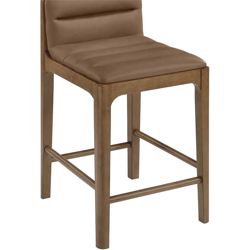 Meridian Furniture Ellis Brown Vegan Leather Counter Stool (Set of 2)