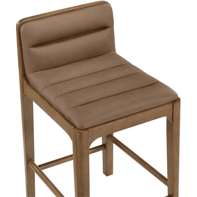 Meridian Furniture Ellis Brown Vegan Leather Counter Stool (Set of 2)